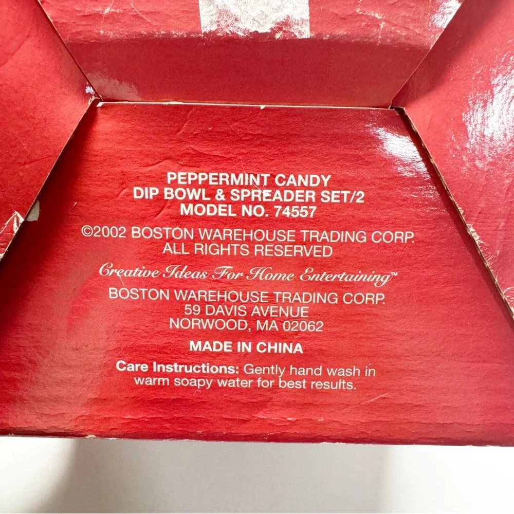 Boston Warehouse Y2K Peppermint Candy Dip Bowl & Spreader